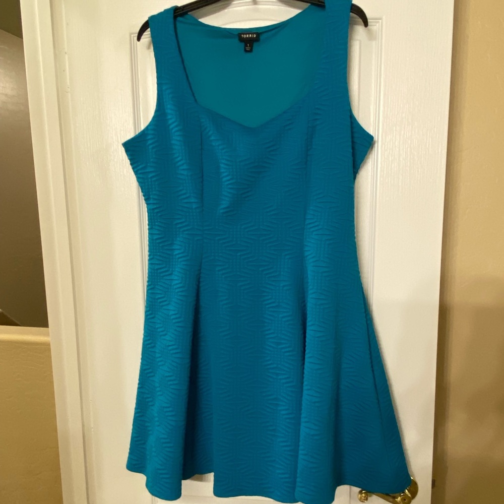 Torrid Fit & Flare Turquoise Dress